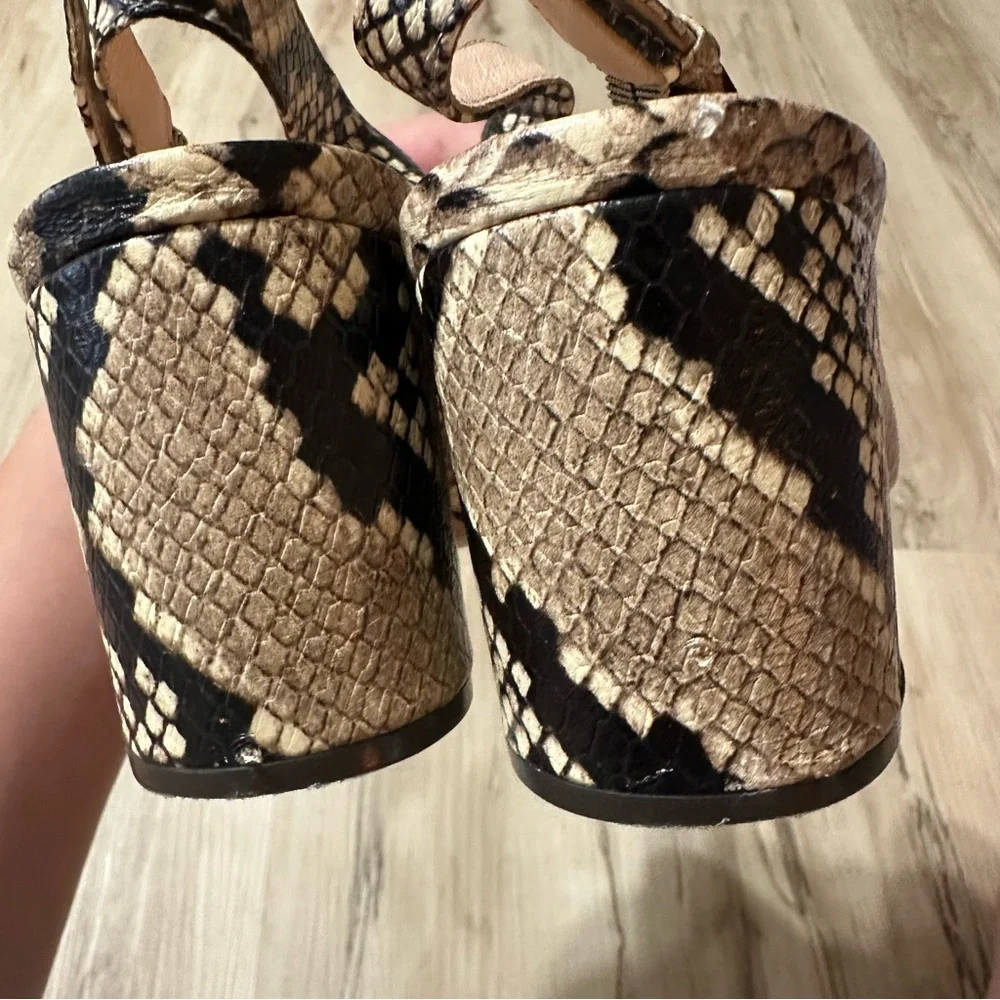 J.Crew Snake Embossed Leather Slingback Pump